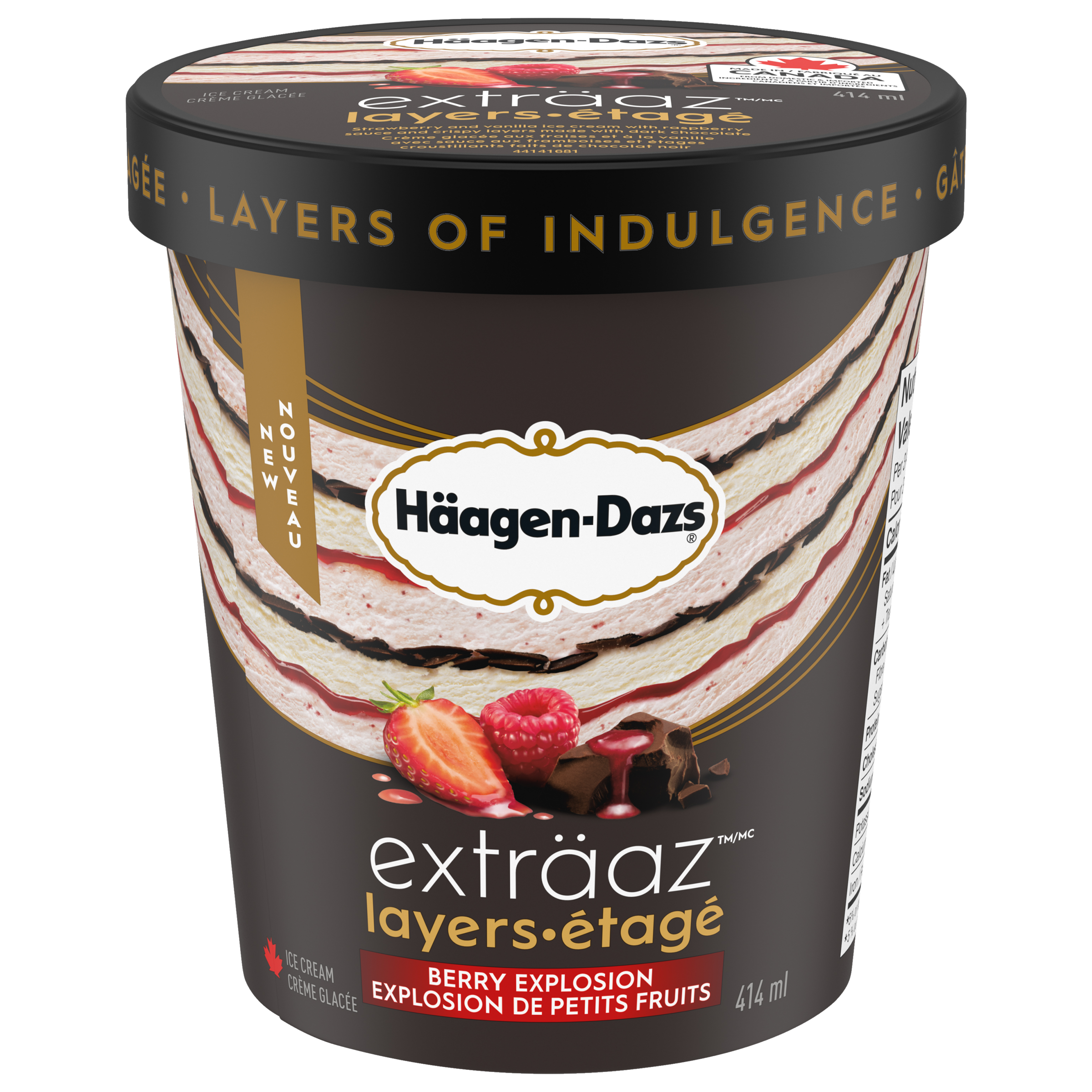 HÄAGEN-DAZS EXTRÄAZ Layers Berry Explosion Ice Cream, 414 ml