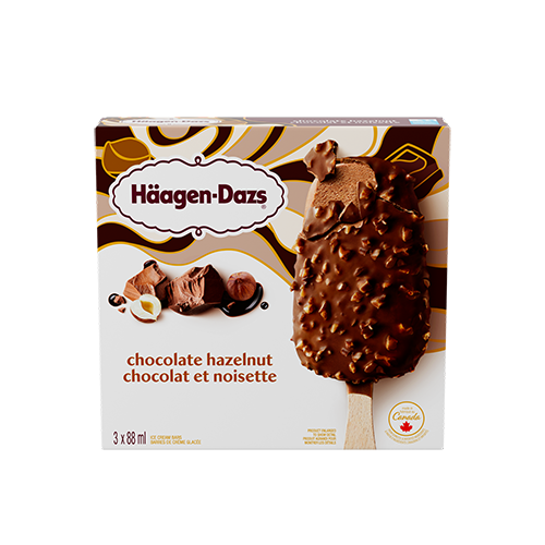 HÄAGEN-DAZS Chocolate Hazelnut Ice Cream Bars – 3 x 88ml