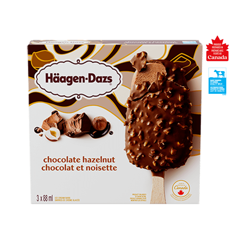 HÄAGEN-DAZS Chocolate Hazelnut Ice Cream Bars – 3 x 88ml