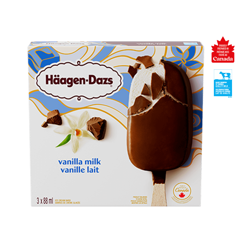 HÄAGEN-DAZS VANILLA MILK ICE CREAM BARS 3 X 88ML