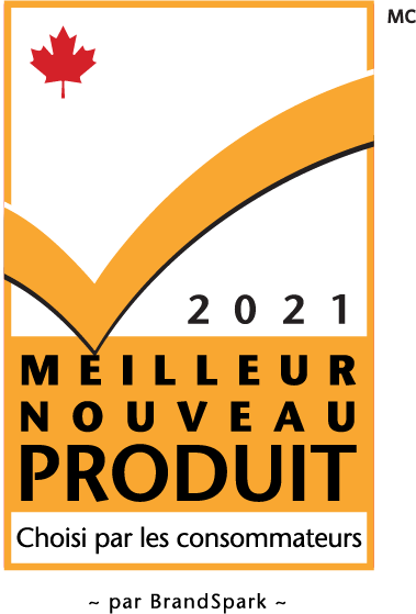 2021 Meilleur Nouveau Produit. Choisi par les consommateurs. Par BrandSpark