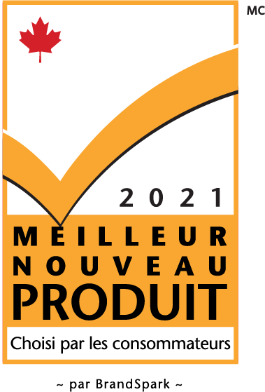 2021 Meilleur Nouveau Produit. Choisi par les consommateurs. Par BrandSpark