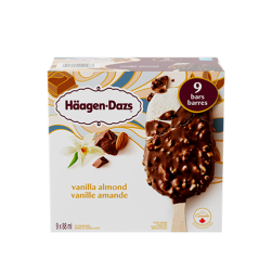 HÄAGEN-DAZS VANILLA ALMOND ICE CREAM BARS 9 X 88 ML