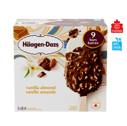 HÄAGEN-DAZS VANILLA ALMOND ICE CREAM BARS 9 X 88 ML