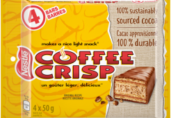 Barre de chocolat COFFEE CRISP, emballage multiple, 4 x 50 grammes.