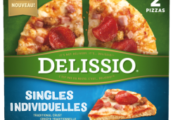 DELISSIO Pizza pour célibataires amateurs de viande, 2 x 187 grammes.