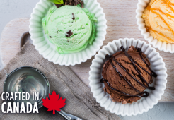 Crème glacée SCOOPS dans une variété de saveurs. Fabriqué au Canada.